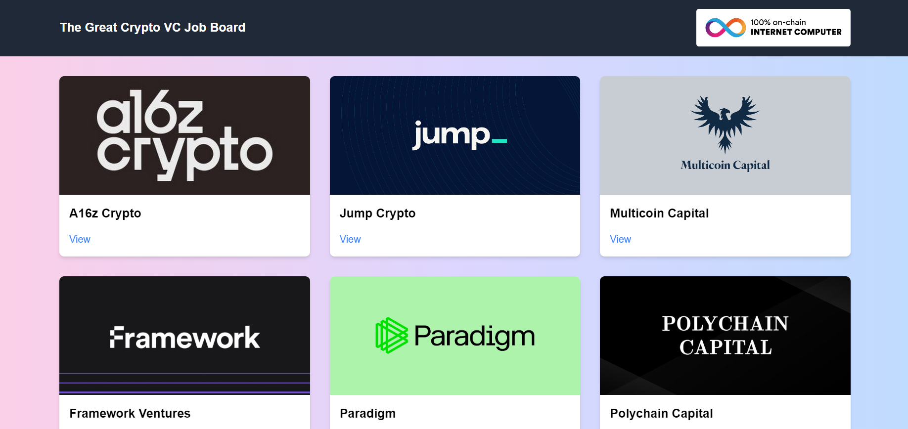 The Great Crypto VC Job Board